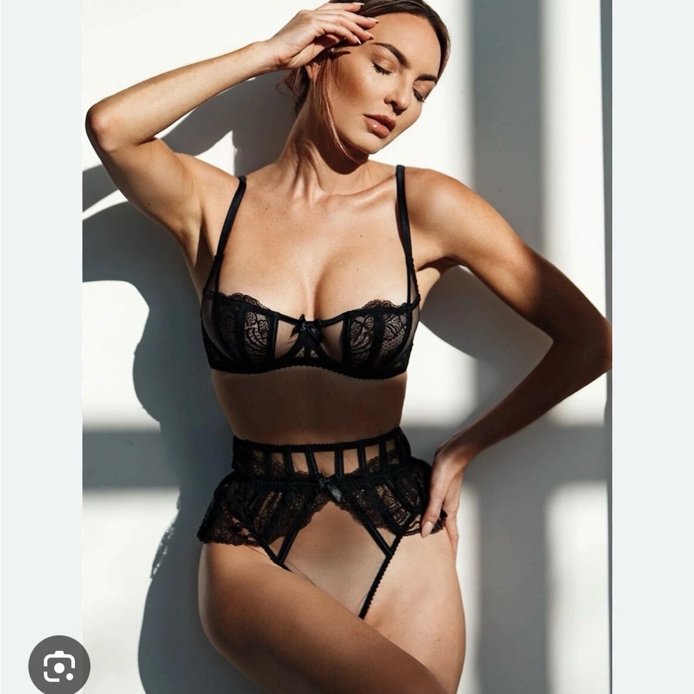 Agent Provocateur in black lace and high rise panties set